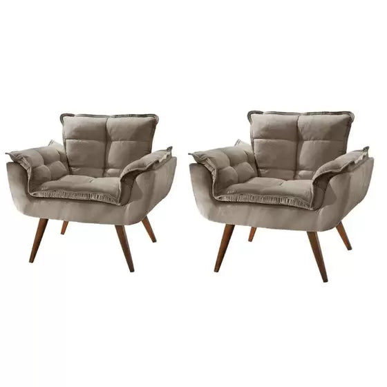 2-Piece Opala Decorative Armchair Set with Hairpin Legs